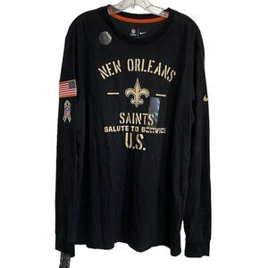 Nike Dri-Fit NWT Men's Tee XL New Orleans Saints Salute to Service Long Sleeve